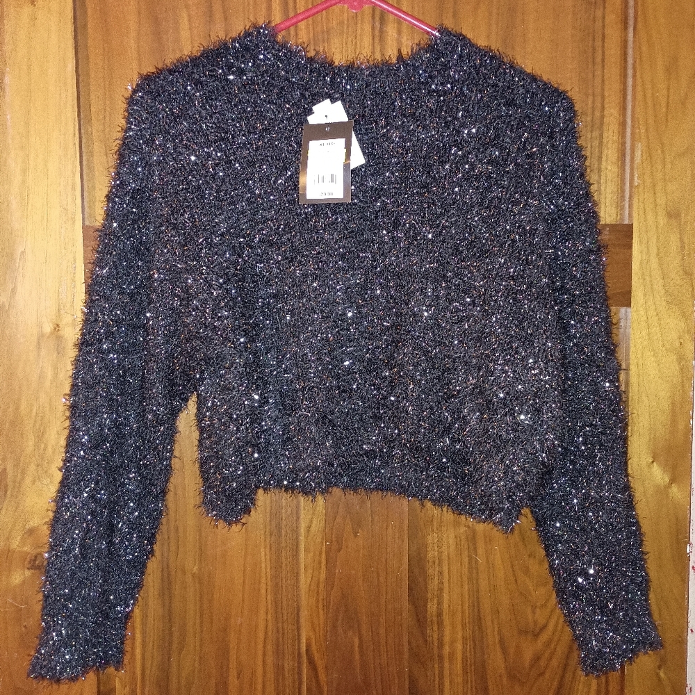 Black Fuzzy Girls Top